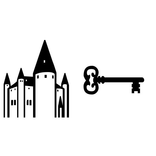 🏰🗝 Emoji Domain black and white Symbola rendering